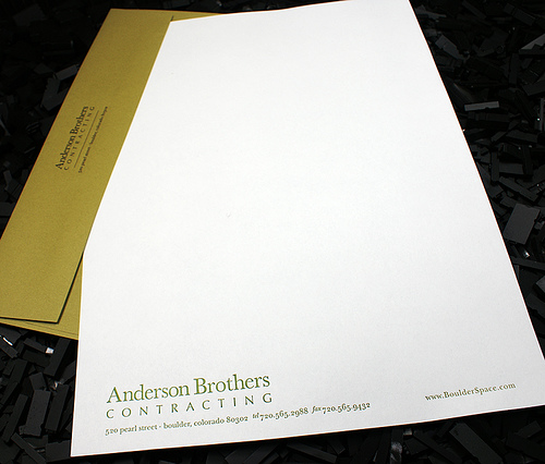 Letterpress Letterhead & Envelope: ABC