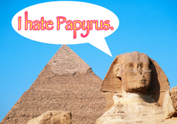 Papyrus Font with Sphinx