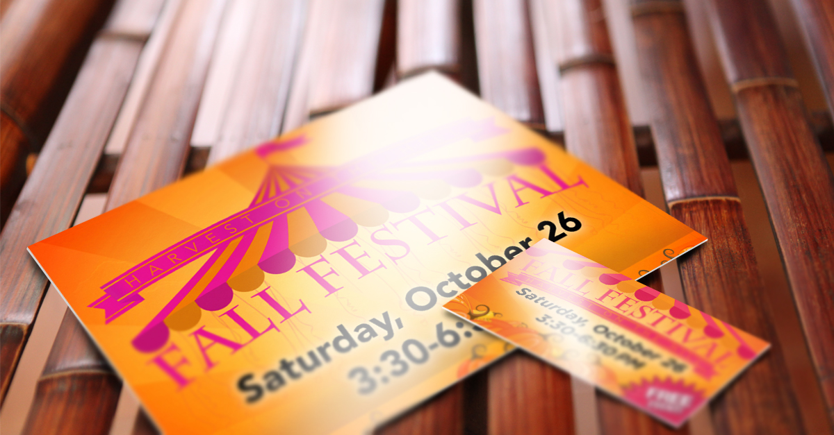 Church Fall Festival Postcard & Business Card