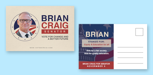 political postcard for campaigns