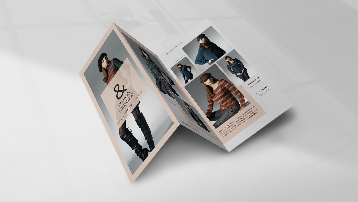 Example of a fashion-related minimalist brochure.