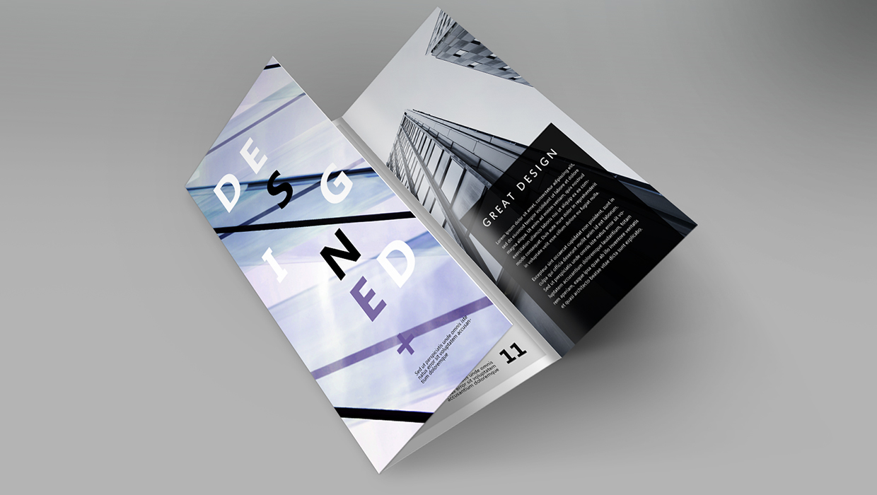 Minimalist brochure example with urban motif