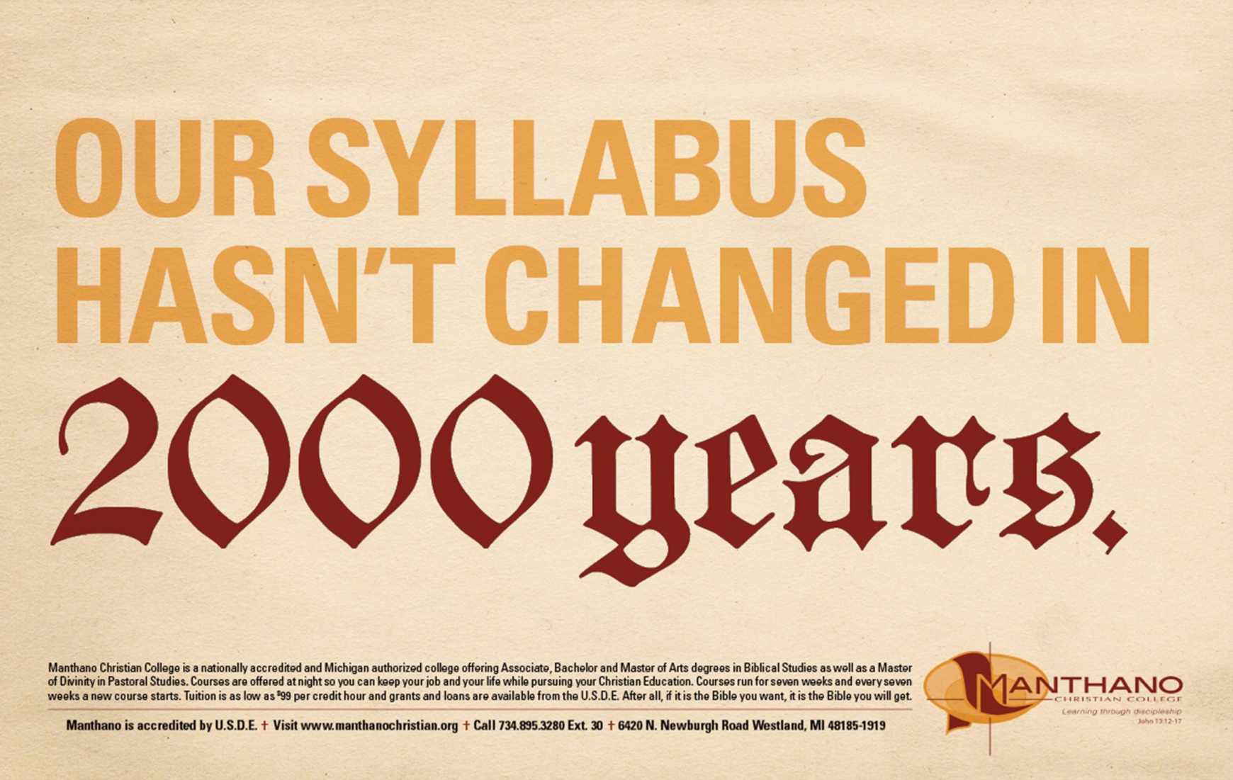Manthano Christian College poster