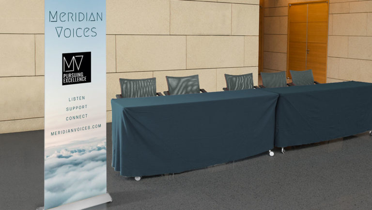 Meridian Voices retractable banner