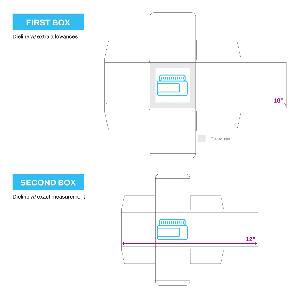 Dieline Measurements of the Packaging Box