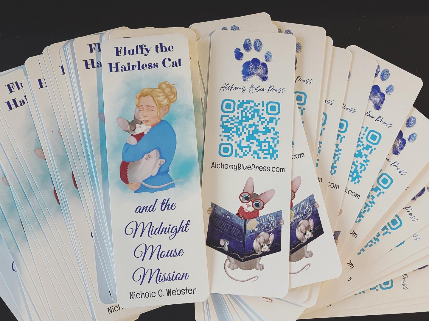 Fluffy the Hairless Cat custom bookmarks 