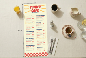 11" × 25.375" Menu