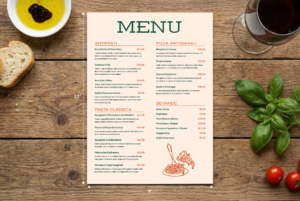 9" × 12" Menu
