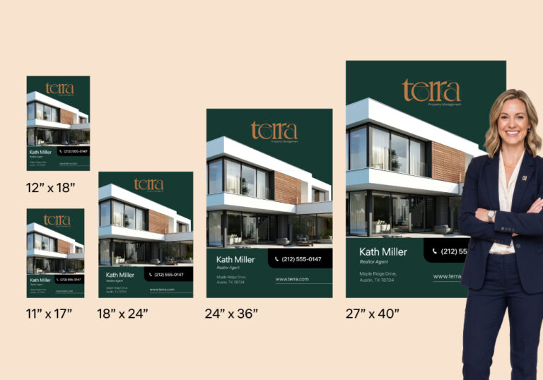 Real estate poster sizes