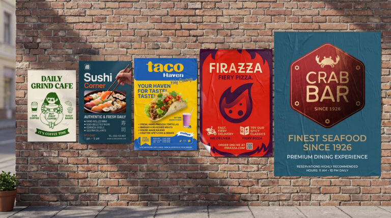 restaurant poster sizes