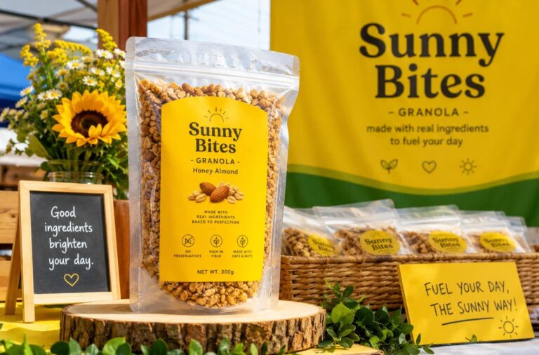 food label of a granola snack