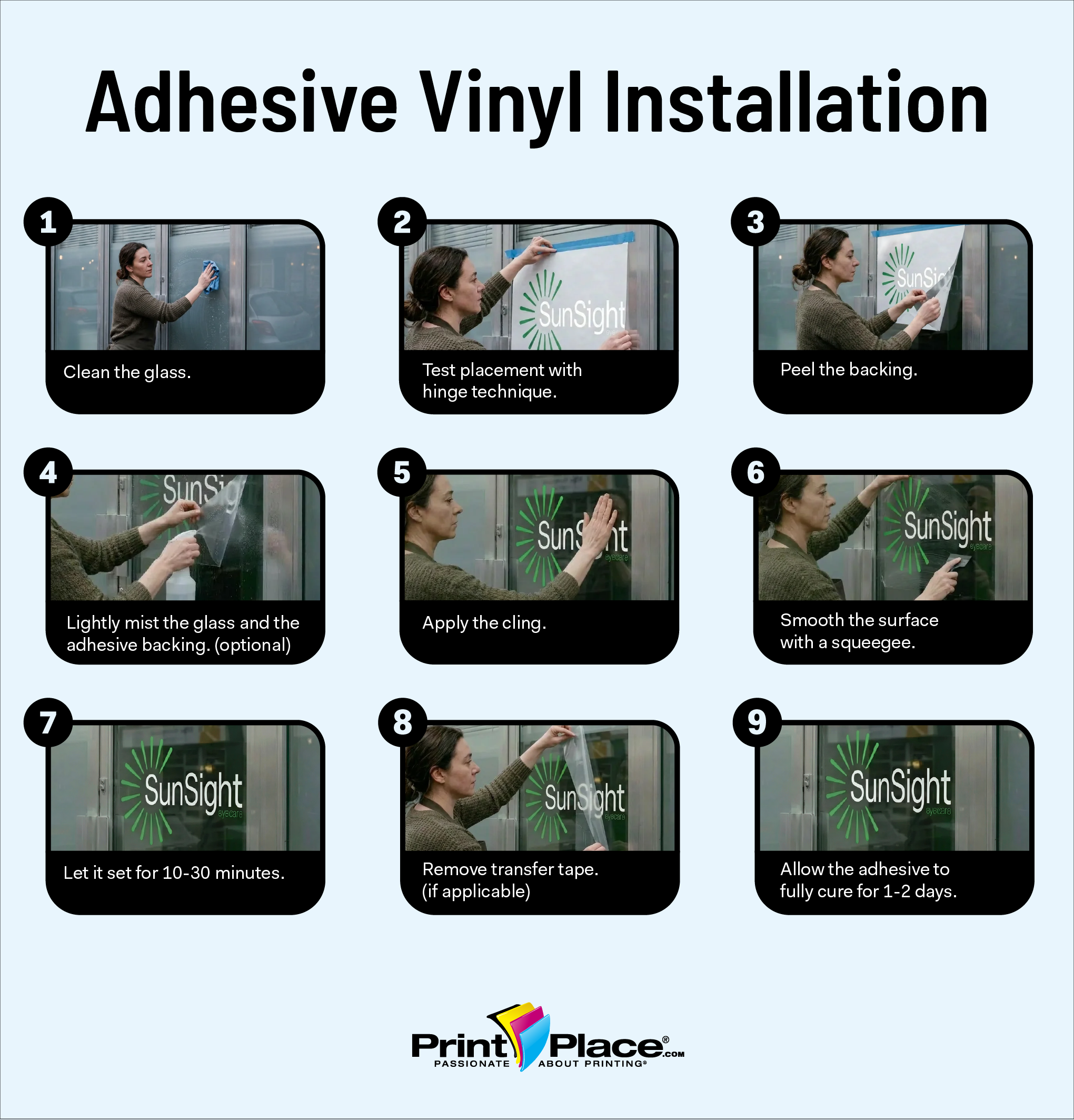 adhesive vinyl installation