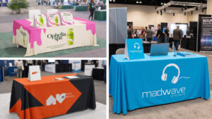 Pairing Tablecloths and Table Tents at Trade Shows
